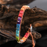 Boho Chakra Bracelet Leather Wrap Beaded Friendship Bracelet