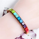 Boho Chakra Bracelet Leather Wrap Beaded Friendship Bracelet