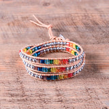 Chakra Bracelet Leather Wrap Mother's Gift