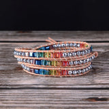 Chakra Bracelet Leather Wrap Mother's Gift
