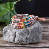 Chakra Bracelet Leather Wrap Mother's Gift