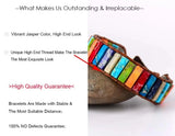 Chakra Tube Beads Leather Wrap Bracelet