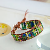 Chakra Bracelet Natural Stone Beads Leather Couples Bracelets