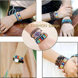 Chakra Tube Beads Leather Wrap Bracelet