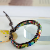 Chakra Bracelet Natural Stone Beads Leather Couples Bracelets