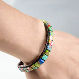 Chakra Bracelet Natural Stone Beads Leather Couples Bracelets