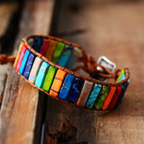 Chakra Bracelet Leather Wrap Couples Jewelry