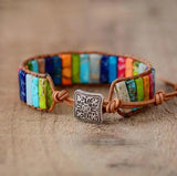 Chakra Bracelet Leather Wrap Couples Jewelry