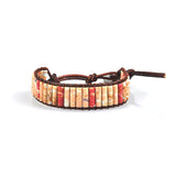 Chakra Bracelet Men Multicolor Natural Stone Leather Wrap Couples Bracelets
