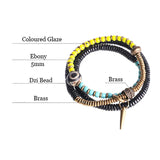 Chakra Glaze Ebony Bracelet Copper Charm Gift