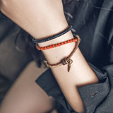 Chakra Glaze Ebony Bracelet Copper Charm Gift