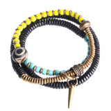 Chakra Glaze Ebony Bracelet Copper Charm Gift