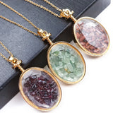 Chakra Crystal Pendant Necklace Reiki Healing Jewelry Natural Chips