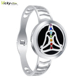Chakra Diffuser Locket Aromatherapy Bracelet Stainless Steel Perfume Bangle
