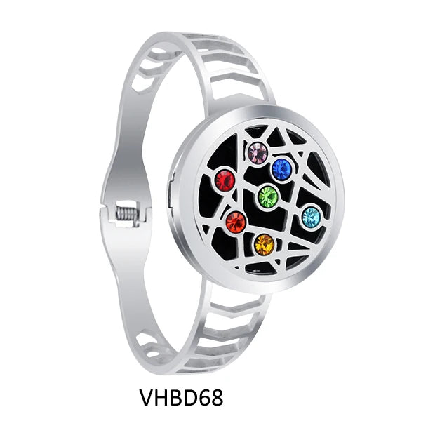 Chakra Diffuser Locket Aromatherapy Bracelet Stainless Steel Perfume Bangle