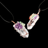 Chakra Gemstone Tree of Life Clear Quartz Pendant Necklace