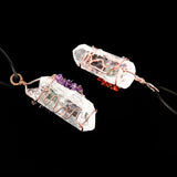 Chakra Gemstone Tree of Life Clear Quartz Pendant Necklace