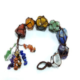 Chakra Healing Reiki Tumbled Quartz Tassel Pendant