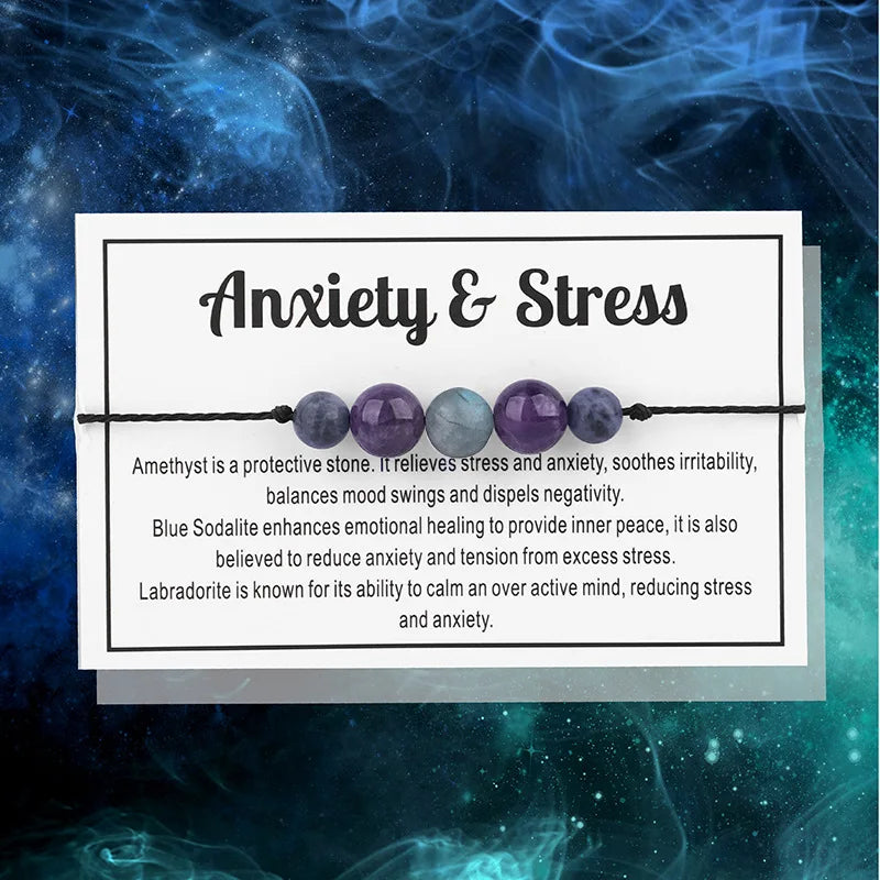 Chakra Reiki Healing Crystal Beaded Bracelet for Women