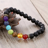 Chakra Reiki Healing Stone Bracelet Yoga Balance Energy Natural Volcanic Stones