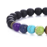 Chakra Reiki Healing Stone Bracelet Yoga Balance Energy Natural Volcanic Stones