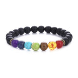 Chakra Reiki Healing Stone Bracelet Yoga Balance Energy Natural Volcanic Stones