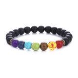 Chakra Reiki Healing Stone Bracelet Yoga Balance Energy Natural Volcanic Stones