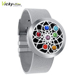 Chakra Stone Aromatherapy Diffuser Locket Bangle Bracelet