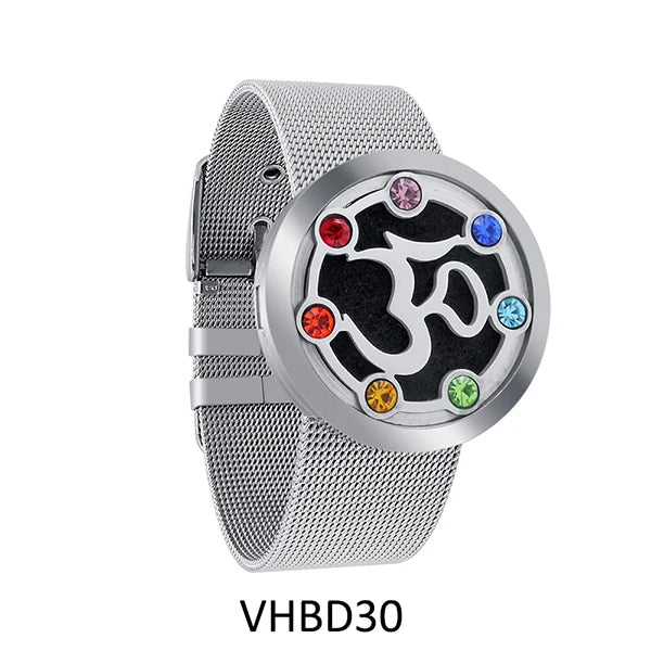Chakra Stone Aromatherapy Diffuser Locket Bangle Bracelet
