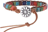 Chakra Stone Bracelet Sunflower Wedding Earrings Set