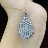 Chalcedony Calabash Green Clavicle Chain Pendant S925
