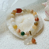 Chalcedony Gourd Bracelet Peridot Pendant Golden Jade Bracelet