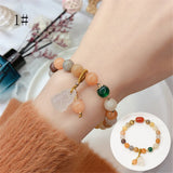 Chalcedony Gourd Bracelet Peridot Pendant Golden Jade Bracelet