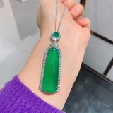 Chalcedony Pendant Necklace 925 Sterling Silver Gemstones Choker