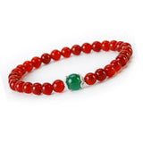 Chalcedony Round Beads Bracelet 925 Sterling Bohemia Style