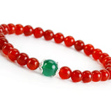 Chalcedony Round Beads Bracelet 925 Sterling Bohemia Style