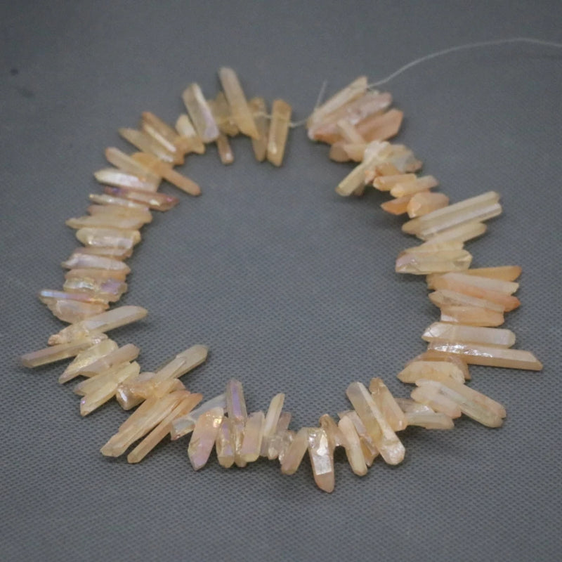 Champagn Healing Crystal Quartz Bead Necklace