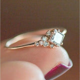 Champagne Gemstone Zircon Ring Silver Jewelry Sapphire Ring
