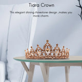 Champagne Crystal Tiara Crown Wedding Bridal Headwear