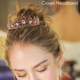 Champagne Crystal Tiara Crown Wedding Bridal Headwear