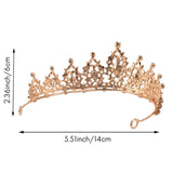 Champagne Crystal Tiara Crown Wedding Bridal Headwear