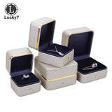 Champagne PU Jewelry Box Ring Stud Necklace Watch Bracelet Storage Box