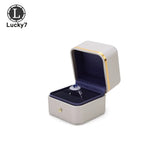 Champagne PU Jewelry Box Ring Stud Necklace Watch Bracelet Storage Box