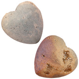 Champagne Titanium Agate Druzy Heart Crystal Healing Stone