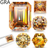 Champagne Yellow Loose Moissanite Gemstone for Women's Jewelry