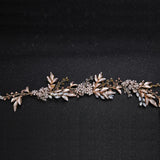 Champagne Crystal Flower Bride Headbands Hair Comb Princess Wedding Hairband