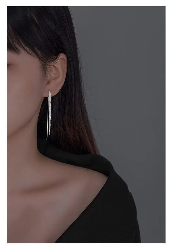 Tassel Chain Dangle Earrings Sequin Drop Earrings Women