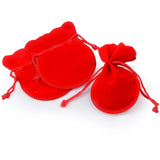 25pcs 7x9cm Velvet Bag Red Pink Green Drawstring Pouch Calabash Shape