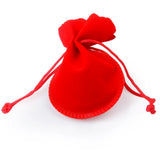 25pcs 7x9cm Velvet Bag Red Pink Green Drawstring Pouch Calabash Shape