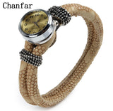 Double Wrap Leather Bracelet Snap Button Watch Bracelet
